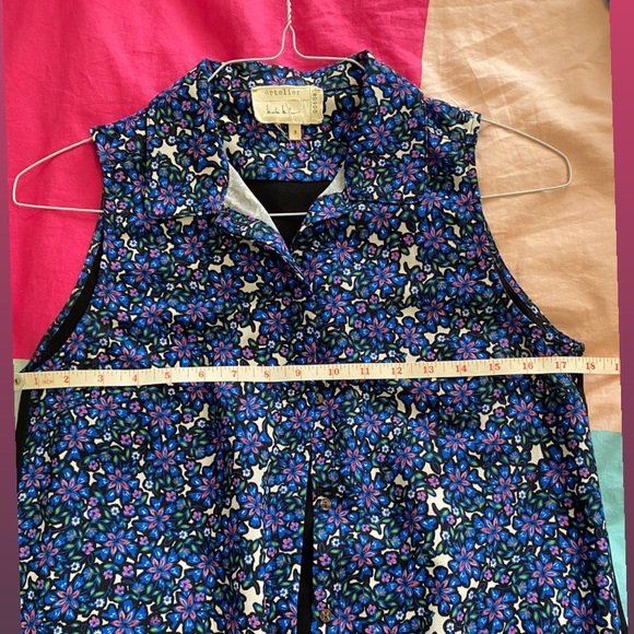 NICOLE MILLER Floral Sleeveless Shirt Dress - Picture 7 of 9